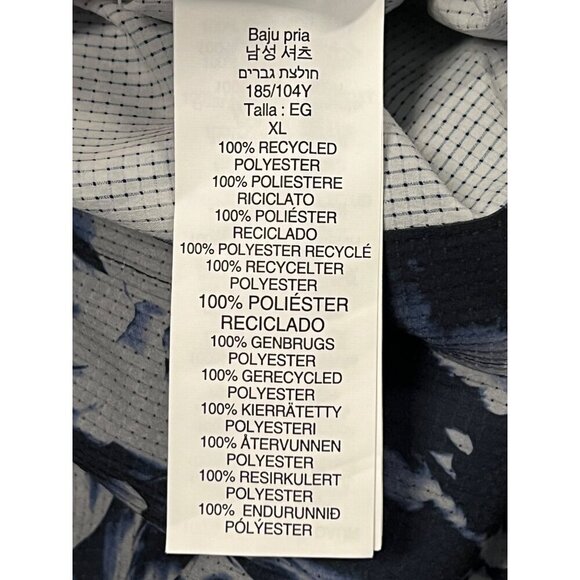 Oakley Mens XL Short Sleeve Button-Up Tie-Dye Shirt Blue Gray Regular Fit - Picture 10 of 11